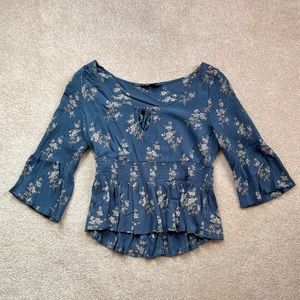 Blue Floral Blouse